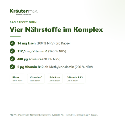 Sie sehen eine Packung Blutbildung Eisen mit Vitamin C Kapseln 90 Stück, Produktbild: 03 Blutbildung Eisen mit Vitamin C Kapseln 90 Stück, A-Nr.: 4887721 - 03