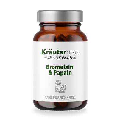 Sie sehen eine Packung Bromelain und Papain Kapseln 90 Stück, Produktbild: 01 Bromelain und Papain Kapseln 90 Stück, A-Nr.: 5746282 - 01