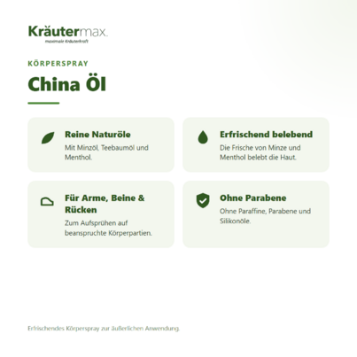Sie sehen eine Packung China Öl 100 ml, Produktbild: 02 China Öl 100 ml, A-Nr.: 4319626 - 02