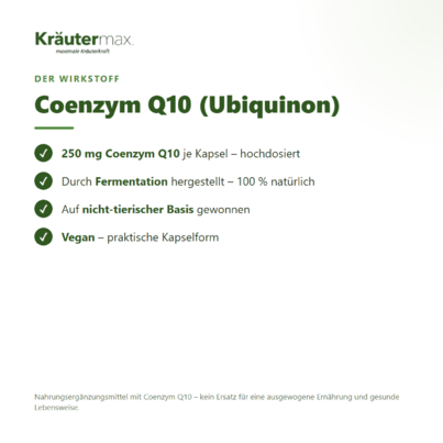 Coenzym Q10 250 mg Kapseln 60 Stück, A-Nr.: 4887767 - 02