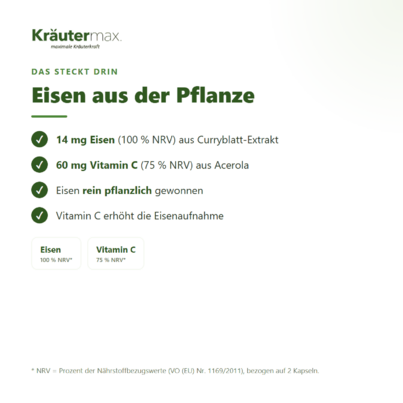 Eisen 14 mg vegan Kapseln 60 Stück, A-Nr.: 6129901 - 03