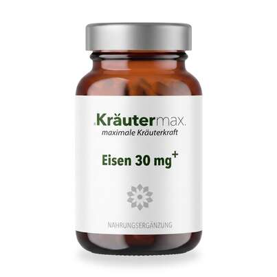 Sie sehen eine Packung Eisen 30 mg mit Vitamin C Kapseln 60 Stück, Produktbild: 01 Eisen 30 mg mit Vitamin C Kapseln 60 Stück, A-Nr.: 4318124 - 01