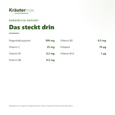 Sie sehen eine Packung Feigenkaktus Kapseln 60 Stück, Produktbild: 03 Feigenkaktus Kapseln 60 Stück, A-Nr.: 5746336 - 03