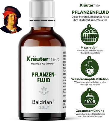 Sie sehen eine Packung Baldrian plus Tropfen 50 ml, Produktbild: 02 Baldrian plus Tropfen 50 ml, A-Nr.: 4433977 - 02