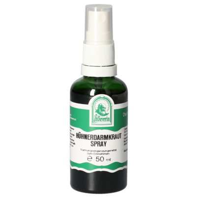 Sie sehen eine Packung HUEHNERDARMKRAUT SPRAY 50 ML, Produktbild: 01 HUEHNERDARMKRAUT SPRAY 50 ML, A-Nr.: 5834980 - 01