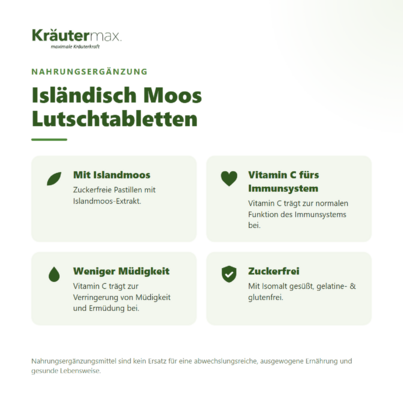 Sie sehen eine Packung Isländisch Moos Lutschtabletten 36 Stk., Produktbild: 02 Isländisch Moos Lutschtabletten 36 Stk., A-Nr.: 5673235 - 02