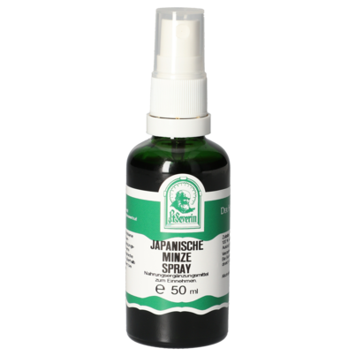 Sie sehen eine Packung JAPANISCHE MINZE SPRAY 50 ML, Produktbild: 01 JAPANISCHE MINZE SPRAY 50 ML, A-Nr.: 5831852 - 01