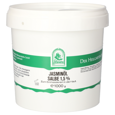Sie sehen eine Packung JASMINOEL 1,5% SALBE 1000 G, Produktbild: 01 JASMINOEL 1,5% SALBE 1000 G, A-Nr.: 5802052 - 01