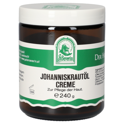 Sie sehen eine Packung JOHANNISKRAUTOEL CREME 240 G, Produktbild: 01 JOHANNISKRAUTOEL CREME 240 G, A-Nr.: 5786229 - 01