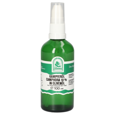 Sie sehen eine Packung KAMPFEROEL CAMPHORA 10% IN OLIVENOEL 100 ML, Produktbild: 01 KAMPFEROEL CAMPHORA 10% IN OLIVENOEL 100 ML, A-Nr.: 5724688 - 01