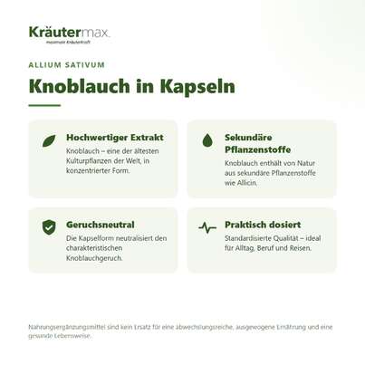 Knoblauch Kapseln 60 Stück, A-Nr.: 4318259 - 02