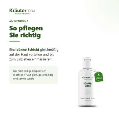 Sie sehen eine Packung Körpermilch Sheabutter & Kokos+ 250 ml, Produktbild: 04 Körpermilch Sheabutter & Kokos+ 250 ml, A-Nr.: 5921609 - 04