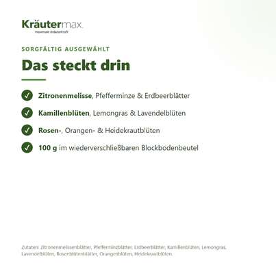 Sie sehen eine Packung Glücklich sein Tee 100 g, Produktbild: 03 Glücklich sein Tee 100 g, A-Nr.: 6017390 - 03