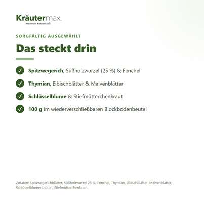 Sie sehen eine Packung Halswärmer Tee 100 g, Produktbild: 03 Halswärmer Tee 100 g, A-Nr.: 6017438 - 03