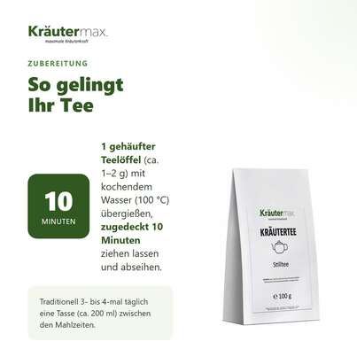 Sie sehen eine Packung Stilltee 100 g, Produktbild: 04 Stilltee 100 g, A-Nr.: 6017674 - 04