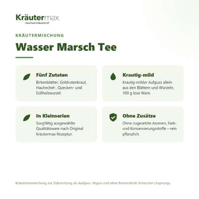 Sie sehen eine Packung Wasser Marsch Tee 100 g, Produktbild: 02 Wasser Marsch Tee 100 g, A-Nr.: 6032136 - 02