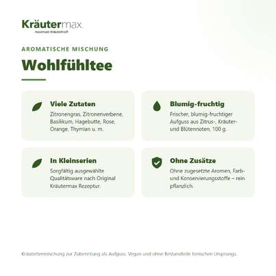 Sie sehen eine Packung Wohlfühltee 100 g, Produktbild: 02 Wohlfühltee 100 g, A-Nr.: 6032142 - 02
