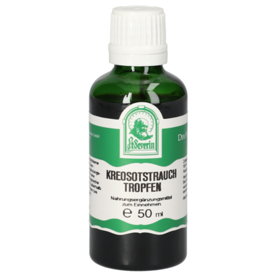 Sie sehen eine Packung KREOSOTSTRAUCH TROPFEN 50 ML, Produktbild: 01 KREOSOTSTRAUCH TROPFEN 50 ML, A-Nr.: 5832082 - 01