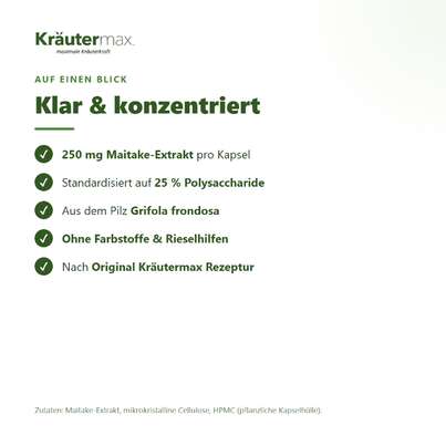 Sie sehen eine Packung Maitake Kapseln 60 Stück, Produktbild: 03 Maitake Kapseln 60 Stück, A-Nr.: 4731657 - 03
