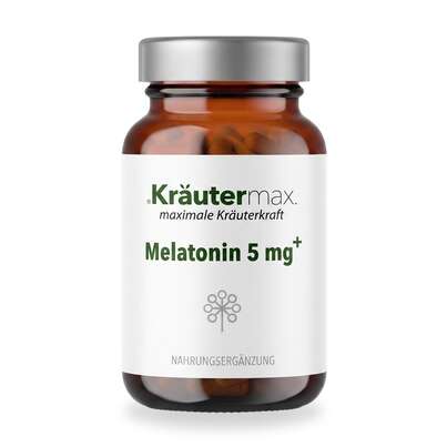 Sie sehen eine Packung Melatonin 5 mg Kapseln 100 Stück, Produktbild: 01 Melatonin 5 mg Kapseln 100 Stück, A-Nr.: 4434043 - 01