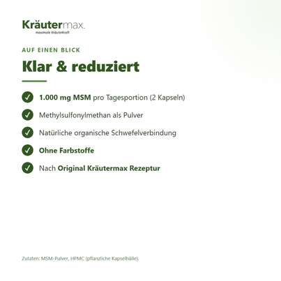 Sie sehen eine Packung MSM Kapseln 150 Stück, Produktbild: 03 MSM Kapseln 150 Stück, A-Nr.: 5942103 - 03