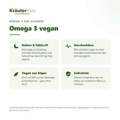 Omega 3 vegan Algenöl Kapseln 60 Stück, A-Nr.: 5414226 - 02