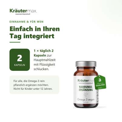 Omega 3 vegan Algenöl Kapseln 60 Stück, A-Nr.: 5414226 - 04
