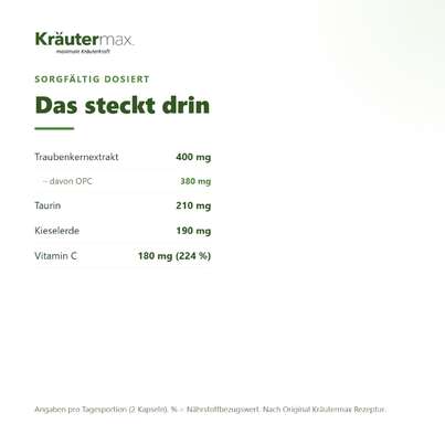 Sie sehen eine Packung OPC und Vitamin C Kapseln 90 Stück, Produktbild: 03 OPC und Vitamin C Kapseln 90 Stück, A-Nr.: 5679166 - 03