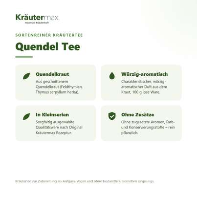 Sie sehen eine Packung Quendel Tee 100 g, Produktbild: 02 Quendel Tee 100 g, A-Nr.: 6017639 - 02