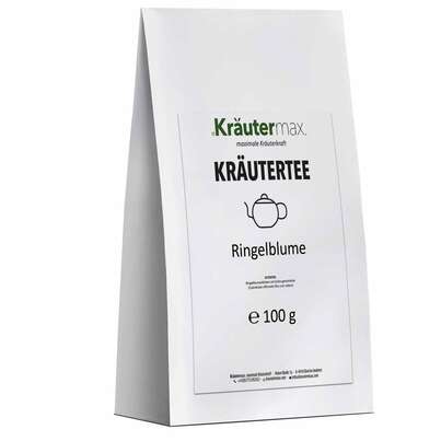 Sie sehen eine Packung Ringelblume Tee 100 g, Produktbild: 01 Ringelblume Tee 100 g, A-Nr.: 6017645 - 01
