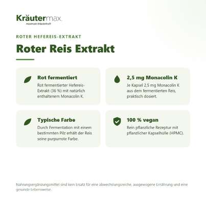 Sie sehen eine Packung Roter Reis Extrakt Monacoline Kapseln 60 Stück, Produktbild: 02 Roter Reis Extrakt Monacoline Kapseln 60 Stück, A-Nr.: 5942132 - 02
