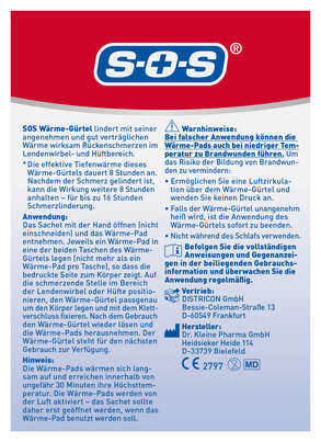 Sie sehen eine Packung SOS Wärme-Gürtel 1ST, Produktbild: 03 SOS Wärme-Gürtel 1ST, A-Nr.: 6142161 - 03