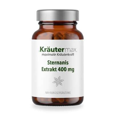 Sie sehen eine Packung Sternanis Kapseln 60 Stück, Produktbild: 01 Sternanis Kapseln 60 Stück, A-Nr.: 5414232 - 01