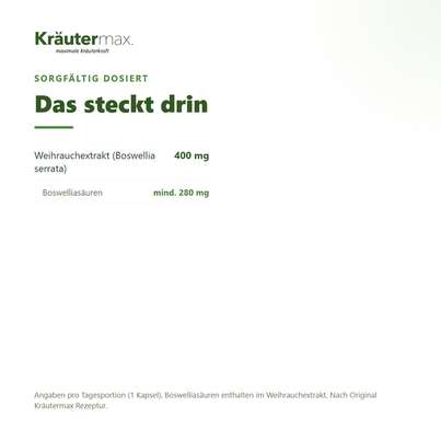 Sie sehen eine Packung Weihrauch Kapseln 60 Stück, Produktbild: 03 Weihrauch Kapseln 60 Stück, A-Nr.: 4318472 - 03