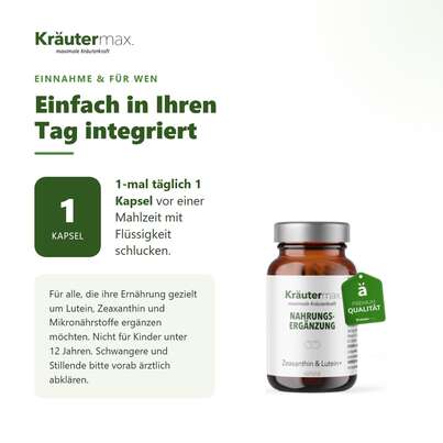 Sie sehen eine Packung Zeaxanthin & Lutein+ Kapseln 60 Stück, Produktbild: 04 Zeaxanthin & Lutein+ Kapseln 60 Stück, A-Nr.: 5942178 - 04