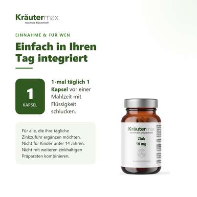 Zink 10 mg Kapseln 120 Stück, A-Nr.: 6130086 - 04