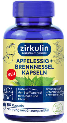 Sie sehen eine Packung Zirkulin Apfelessig+Brennessel KPS 80ST, Produktbild: 01 Zirkulin Apfelessig+Brennessel KPS 80ST, A-Nr.: 6142244 - 01