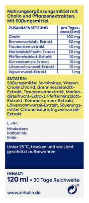 Sie sehen eine Packung Zirkulin Leber Elixir 120ML, Produktbild: 04 Zirkulin Leber Elixir 120ML, A-Nr.: 6142267 - 04