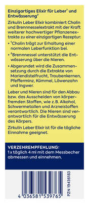 Sie sehen eine Packung Zirkulin Leber Elixir 120ML, Produktbild: 05 Zirkulin Leber Elixir 120ML, A-Nr.: 6142267 - 05