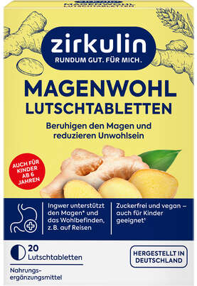 Sie sehen eine Packung ZIRKULIN Magenwohl-Lutschtabletten 20ST, Produktbild: 01 ZIRKULIN Magenwohl-Lutschtabletten 20ST, A-Nr.: 6142190 - 01