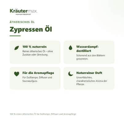 Sie sehen eine Packung Zypressen Öl 10 ml, Produktbild: 02 Zypressen Öl 10 ml, A-Nr.: 5858911 - 02