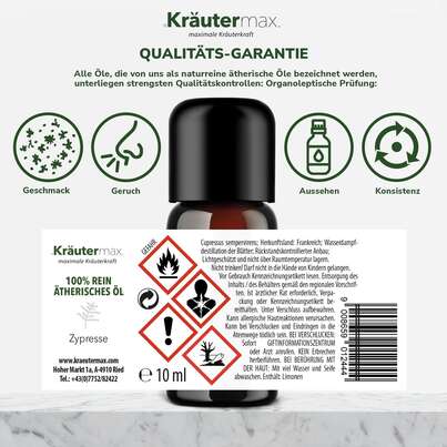 Sie sehen eine Packung Zypressen Öl 10 ml, Produktbild: 06 Zypressen Öl 10 ml, A-Nr.: 5858911 - 06