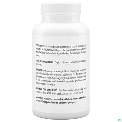 Aronia Extrakt 500mg Kapseln Vegan Vita World 120st, A-Nr.: 4836043 - 06