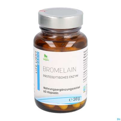 Sie sehen eine Packung Bromelain Kapseln Life Light 60st, Produktbild: 03 Bromelain Kapseln Life Light 60st, A-Nr.: 3129929 - 03
