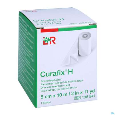 Sie sehen eine Packung Curafix H Fixierpflaster 10mx 5cm 1st, Produktbild: 03 Curafix H Fixierpflaster 10mx 5cm 1st, A-Nr.: 1243472 - 03