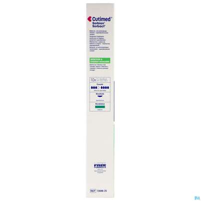 Cutimed Sorbion Sorbact Steril Bakterienbind.+absorb. Wundauflage 10x20cm 72698 10st, A-Nr.: 4750229 - 07