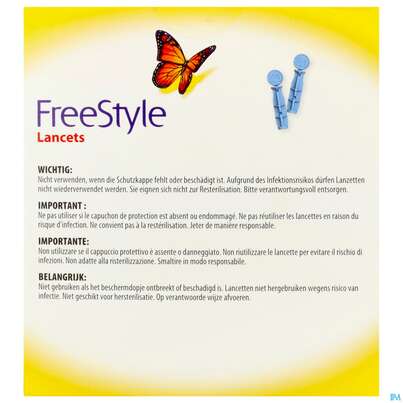 Sie sehen eine Packung Diagnostika U.zubehoer Freestyle Lanzetten -abbott 200st, Produktbild: 03 Diagnostika U.zubehoer Freestyle Lanzetten -abbott 200st, A-Nr.: 3001106 - 03