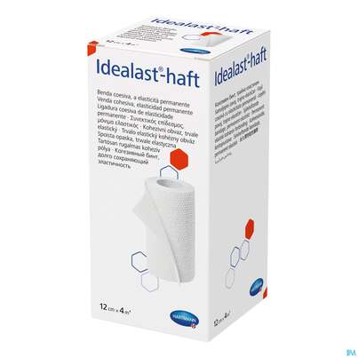 Sie sehen eine Packung Elastische Binden Idealast/haft Kohaesiv Weiss 4mx 12cm 1st, Produktbild: 02 Elastische Binden Idealast/haft Kohaesiv Weiss 4mx 12cm 1st, A-Nr.: 1457546 - 02