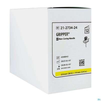 Sie sehen eine Packung Injektionsspritzen U.zubeh. Gripper Nadel 20gx19mm 12st, Produktbild: 02 Injektionsspritzen U.zubeh. Gripper Nadel 20gx19mm 12st, A-Nr.: 3297383 - 02
