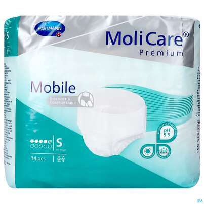 Inkontinenz Molicare Premium/mobile/ 5d Gruen S 60-90cm 5 Tro 14st, A-Nr.: 3094438 - 01